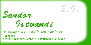 sandor istvandi business card